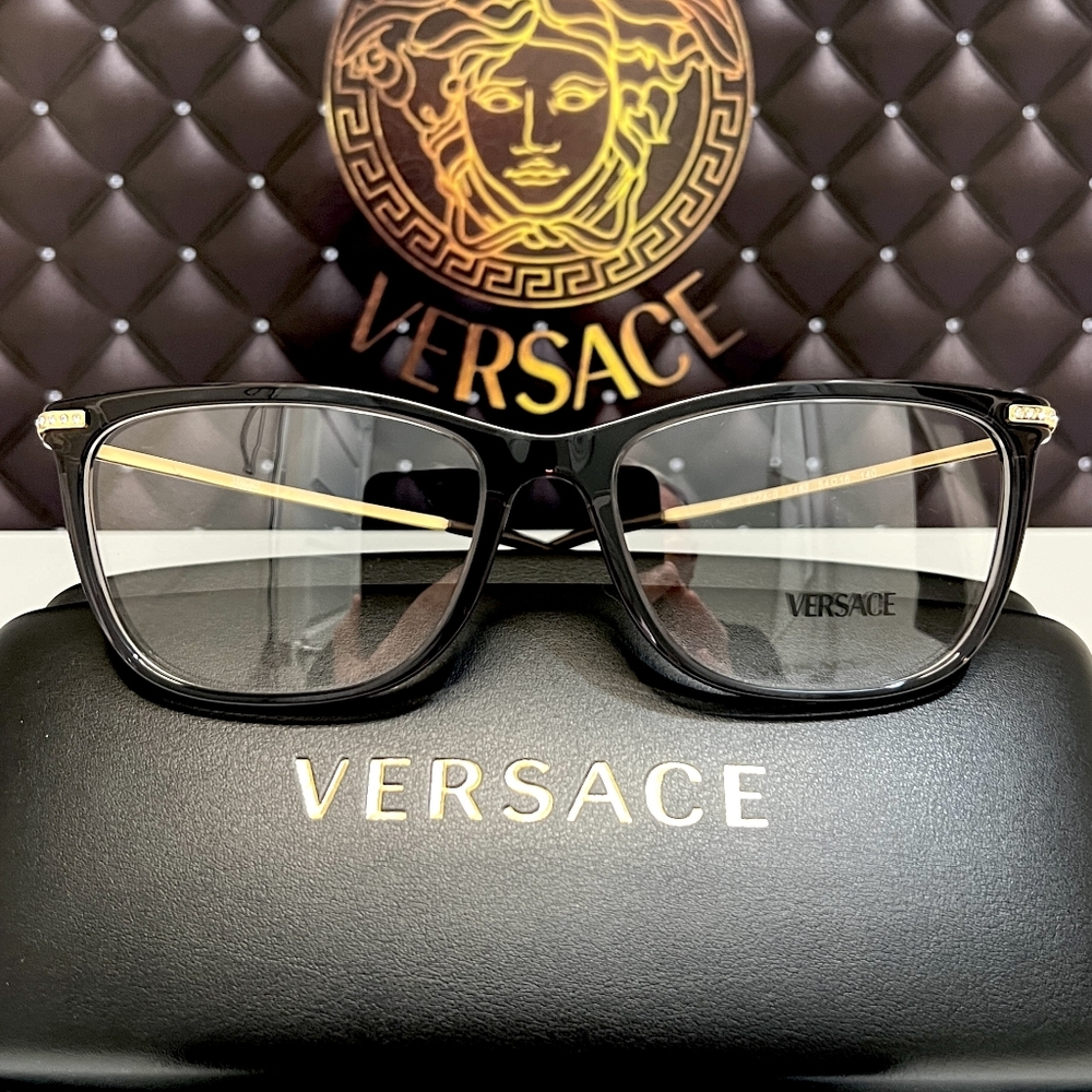 VERSACE Eyewear Model 3274-B in Black & Gold